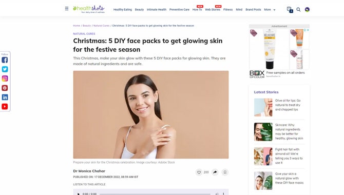 Christmas: 5 DIY face packs to get glowing skin for the festive season